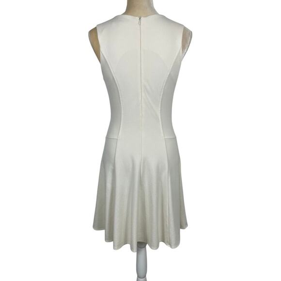 Amanda Uprichard Ivory Stretch A-Line Mini Dress Medium Office Streetwear Classy - Picture 7 of 13